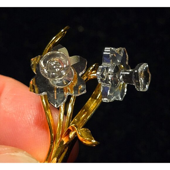 Swarovski Crystal Daffodil Flower Figurine With Gold-Plated Stems & Faceted Pot - Picture 5 of 7